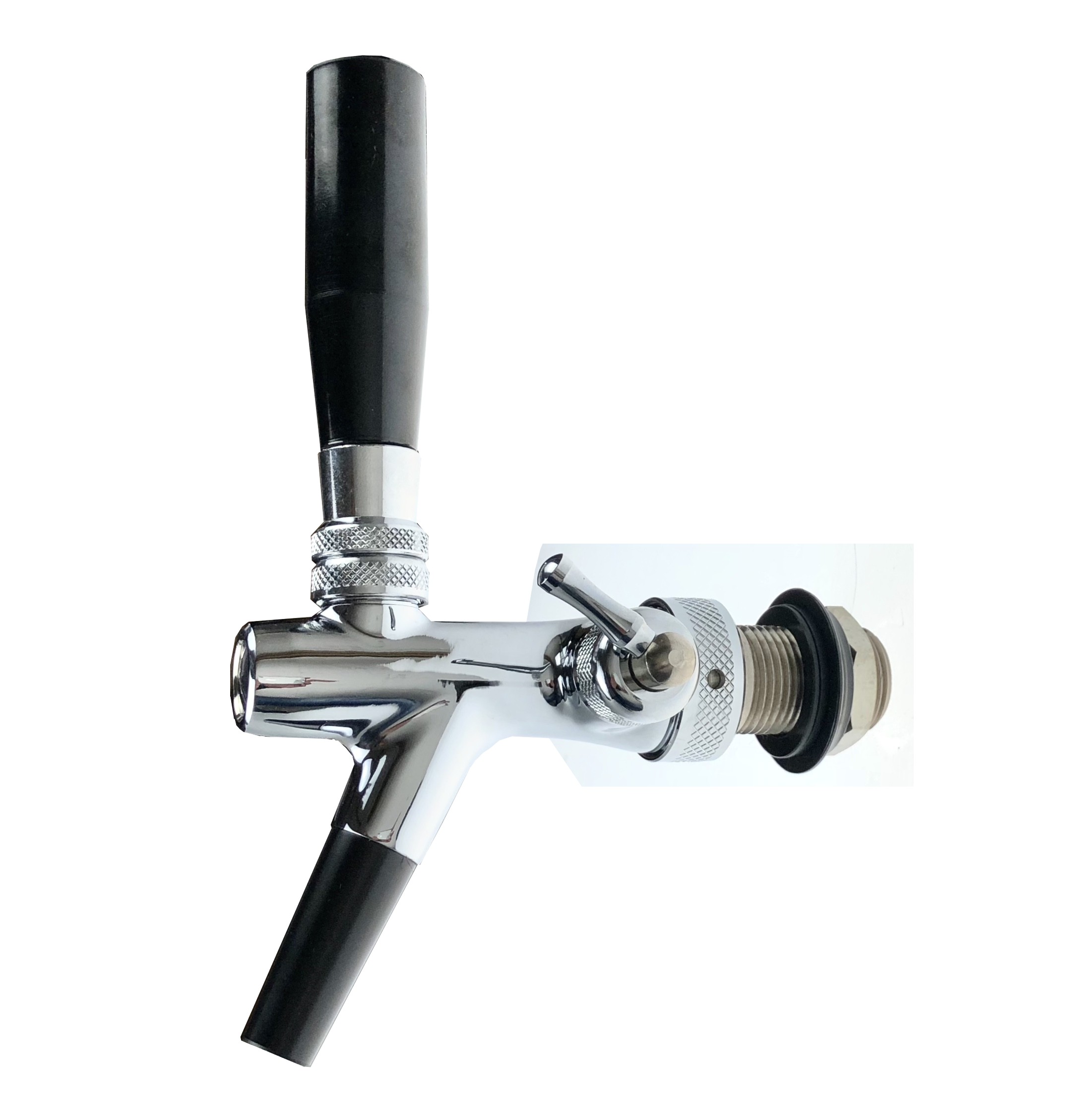 Grifo compensador - grifo cromado Grifo de cerveza compensador - boquilla de 55 mm