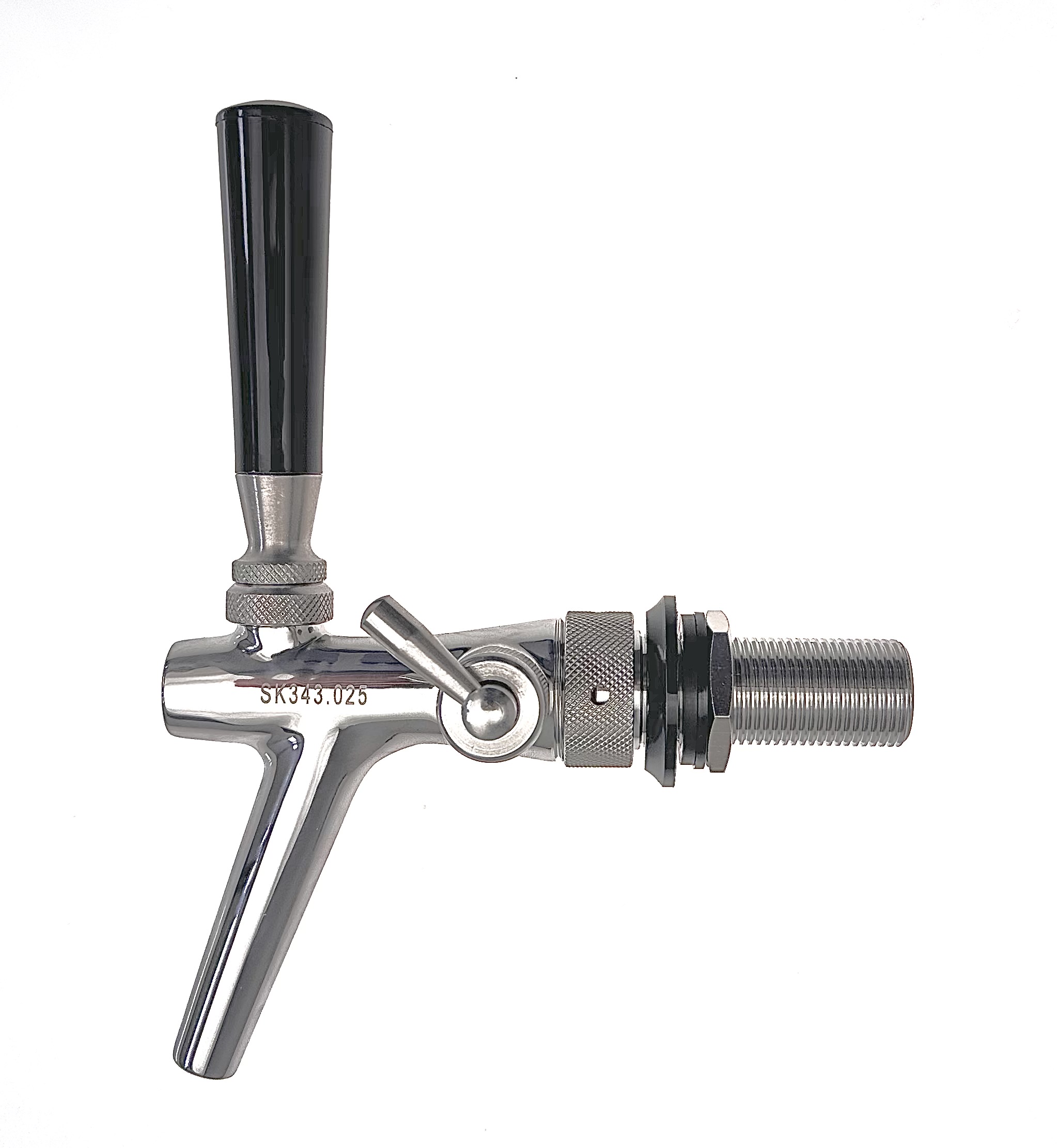 Grifo de expansión P3500 de acero inoxidable, pulido, espiga roscada de 55 mm