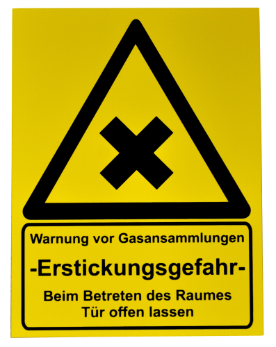 400734061766 Schild „Warnung vor Gasansammlung“-oB32M-Schild „Warnung vor Gasansammlung“-getraenkezapfanlagen.net