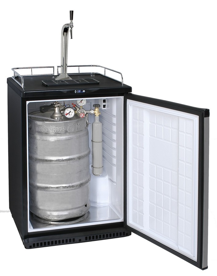 Nevera-barril-de-cerveza-acero inoxidable-frontal-completamente-abierto Bierzapfanlage Bierbar kpl. bis 50 Liter KEG-SA03M-Bierzapfanlage, Bierbar, mobile Zapfanlage kpl. bis 50 Liter KEG-getraenkezapfanlagen.net