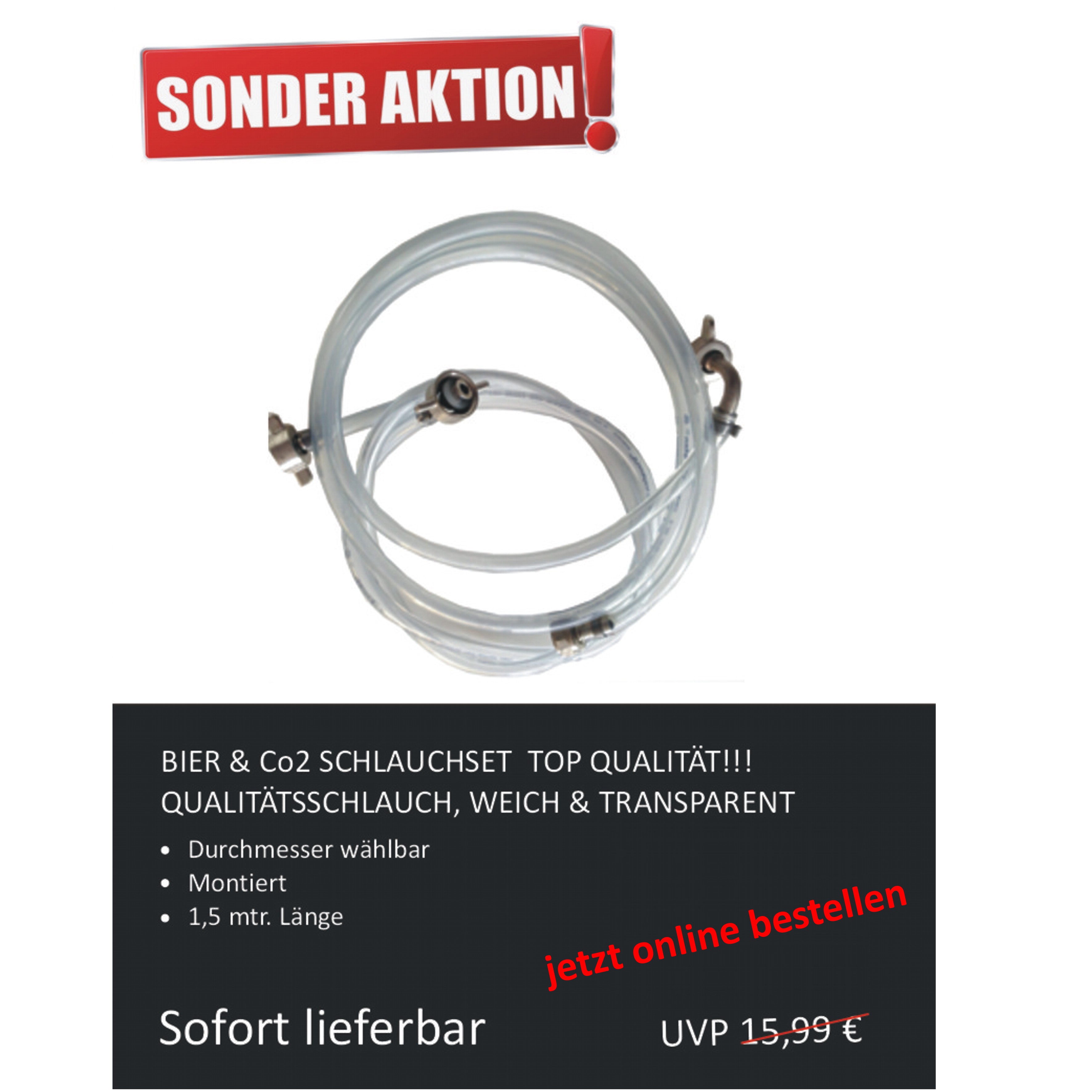 Bierleitung5729b81d99d2e Bierleitung Co2 Leitung Set-SA06M-Bierleitung, Bierleitung für Zapfanlagen,  Bierleitung 7 mm-getraenkezapfanlagen.net