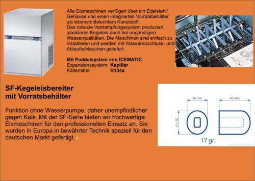 218274535192 SF70 Kegeleisbereiter mit Vorratsbehälter-SF70M--icematic