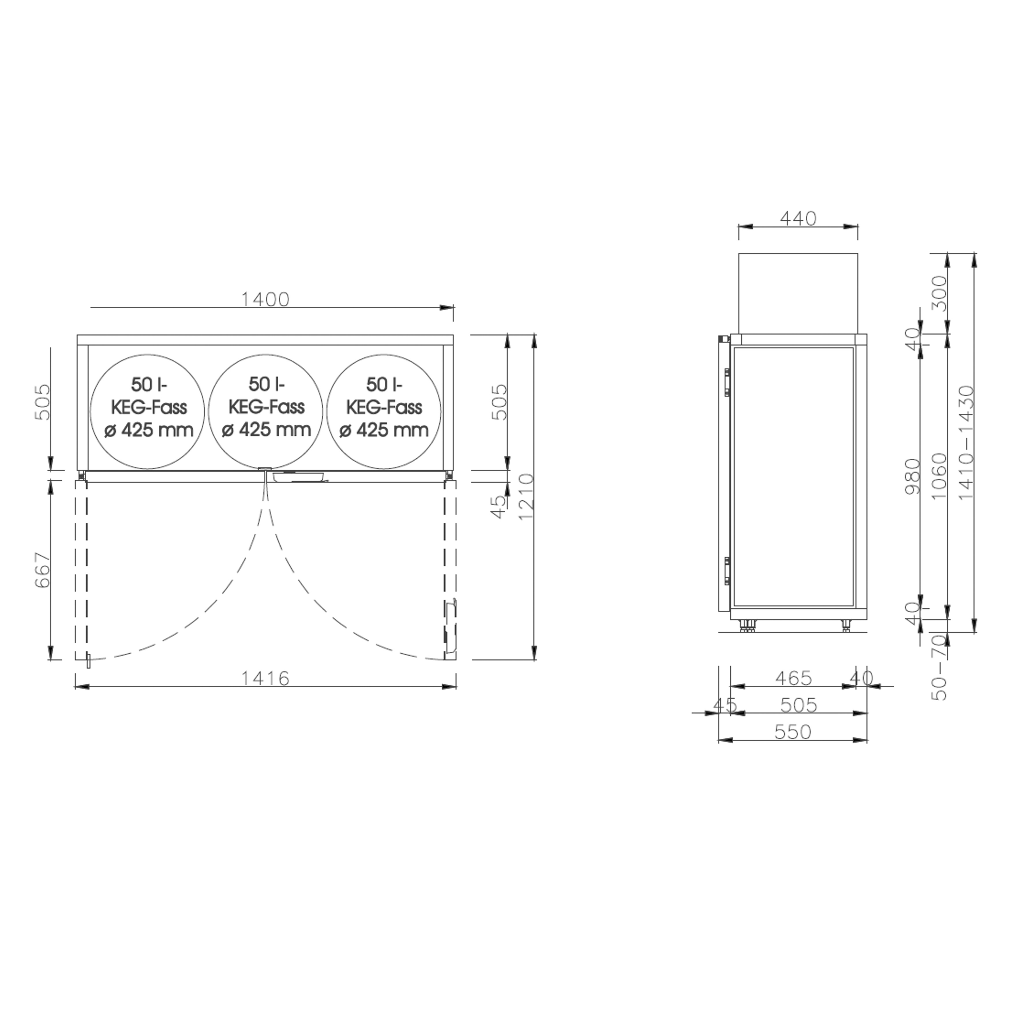 Dibujo-FK3 Fassvorkühler Fasskühler Fassbox für 3 KEG Fässer-FK3-VZheM-Fassvorkühler Fasskühler Fassbox für 3 KEG Fässer-Hefa