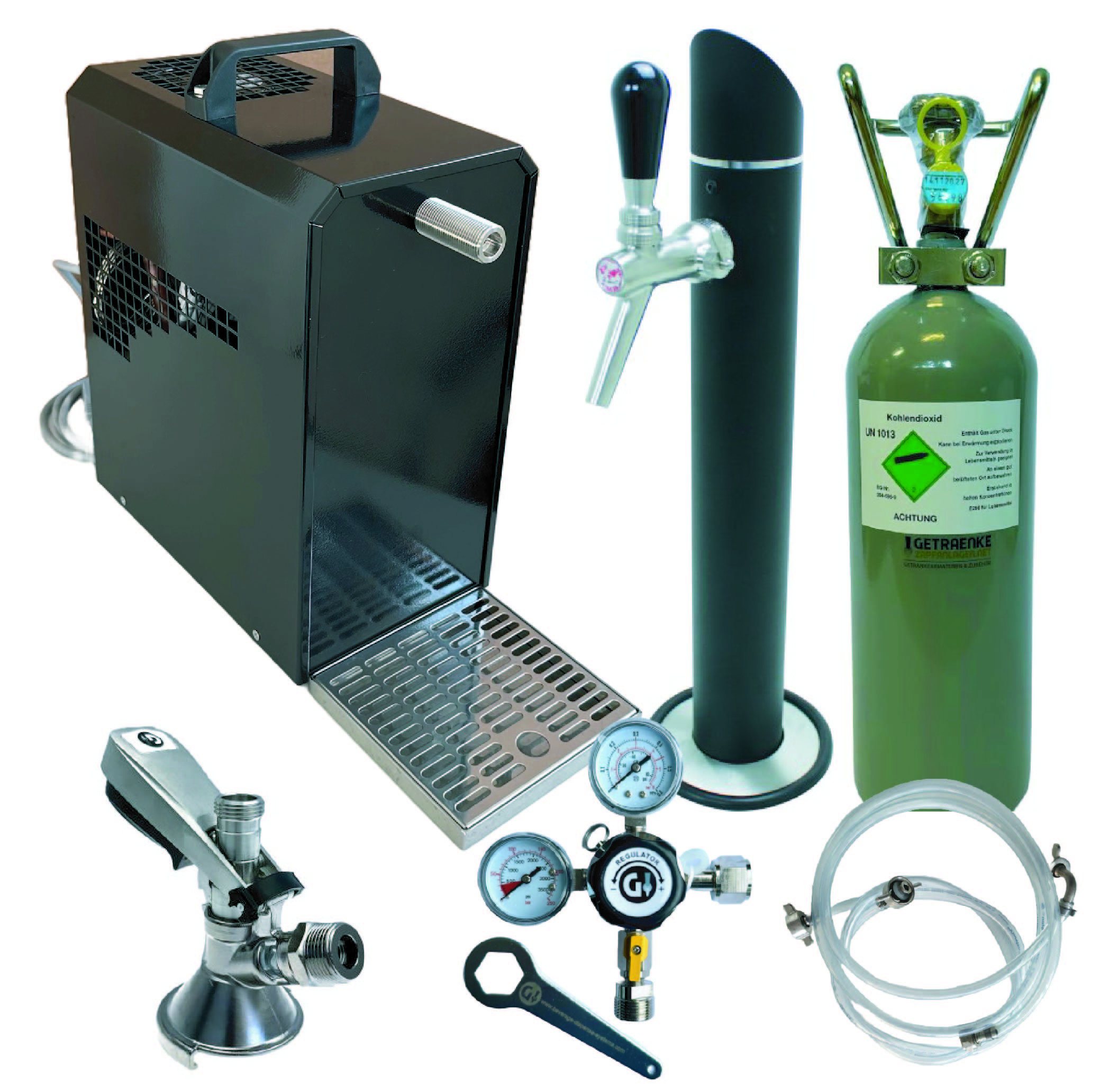 Dispensador de cerveza bajo la mesa cpl. set incl. columna dispensadora Capacidad dispensadora de 35 litros