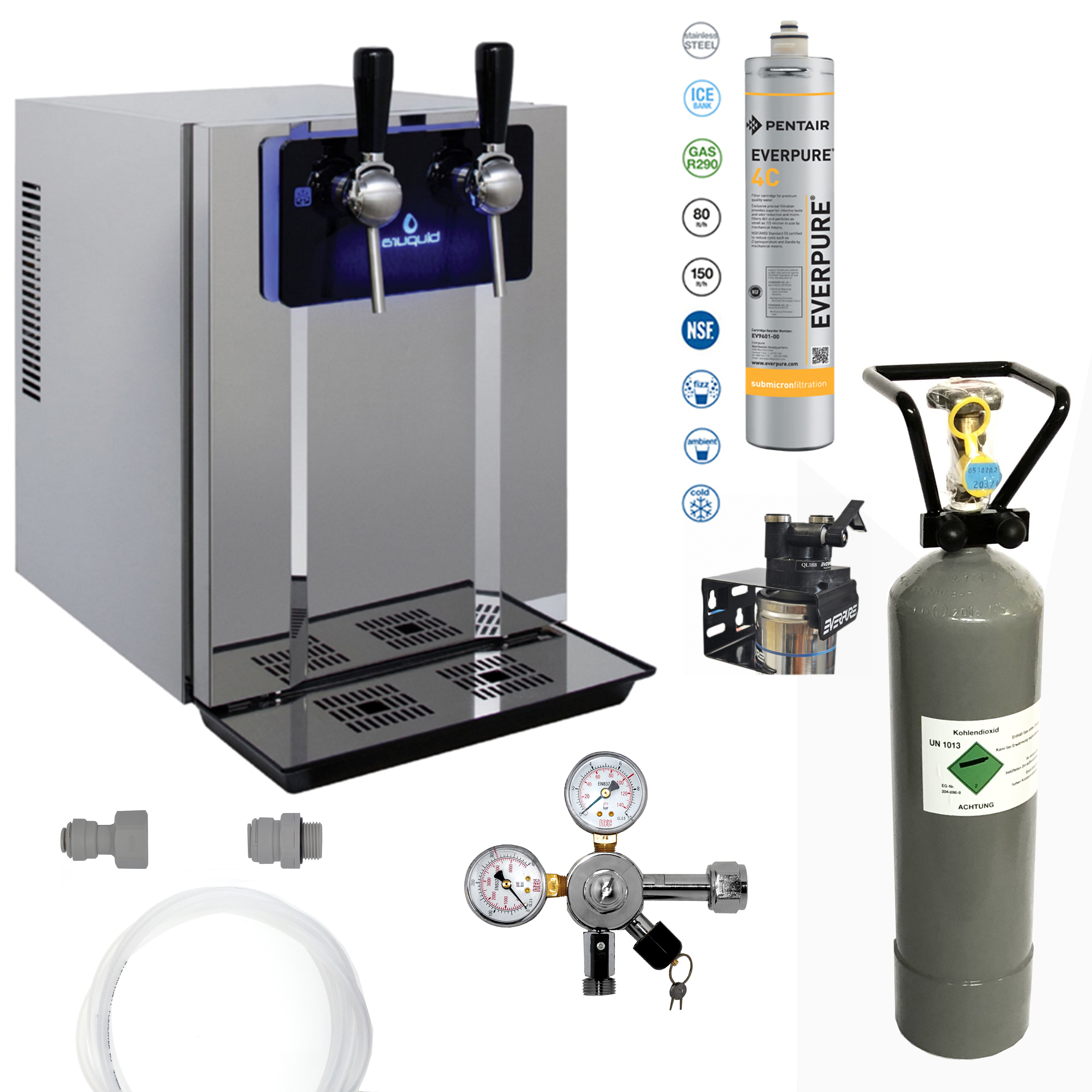 Sistema dispensador de agua con gas-set-completo-Blubar-80 Sprudel und Tafelwasser Zapfanlage Blubar 80 komplett Set-SW10710-Sprudelwasser ZapfanlageBlubar 80 komplett Set, Wasser Zapfen, Sprudelwasser aus der Wasserleitung, sprudelwasser Zapfanlage-getraenkezapfanlagen.net