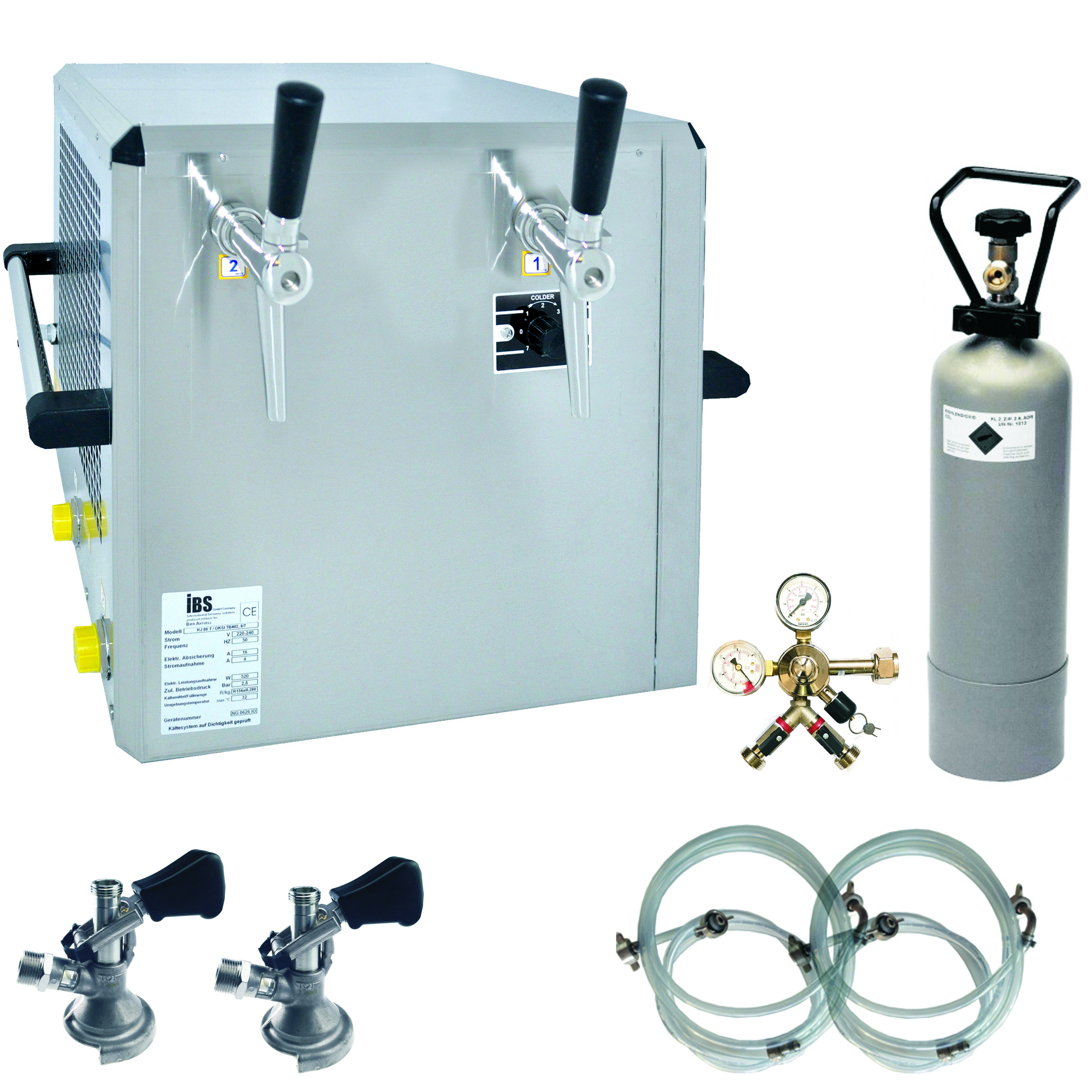 Sistema para tirar cerveza-80 litros-conjunto-completo-para-dos-barriles-de-cerveza Bierzapfanlage 80 l/h, komplett Set für 2 Bierfässer-SW10694M-Bierzapfanlage, fassbier durchlaufkühler, bierkühler mit zapfanlage, bierkühler 5 liter, bierzapfanlagen kaufen, bierkühler durchlaufkühler, bierkühler-getraenkezapfanlagen.net