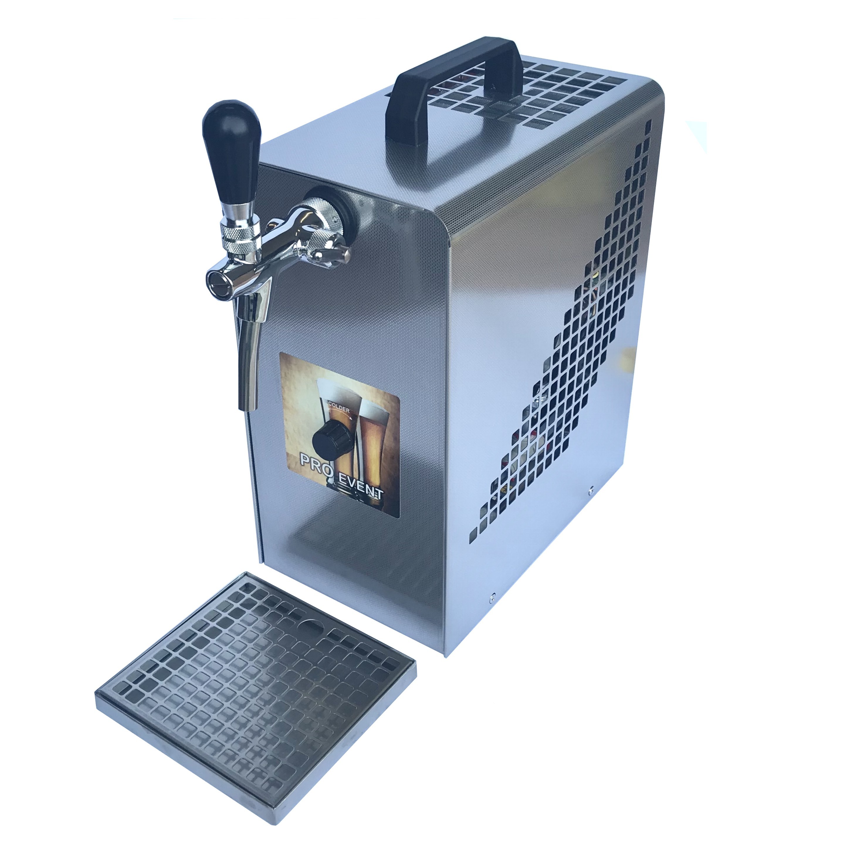 Dispensador de cerveza con compresor de aire Bierkühler Zapfanlage  „Bierkoffer” 1-leitig, mit  Luftkompressor-ProeventLuft-zapfanlage bier keine kohlensäure, zapfanlage mit luft, zapfanlage membranpumpe, bier mit luft zapfen-IBS GmbH
