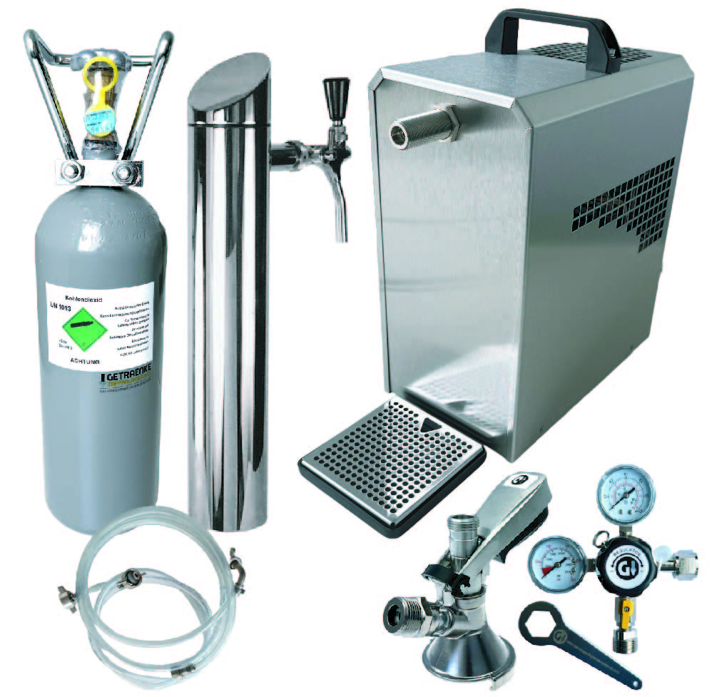 Dispensador de cerveza bajo la mesa cpl. set incl. columna dispensadora Capacidad dispensadora de 35 litros