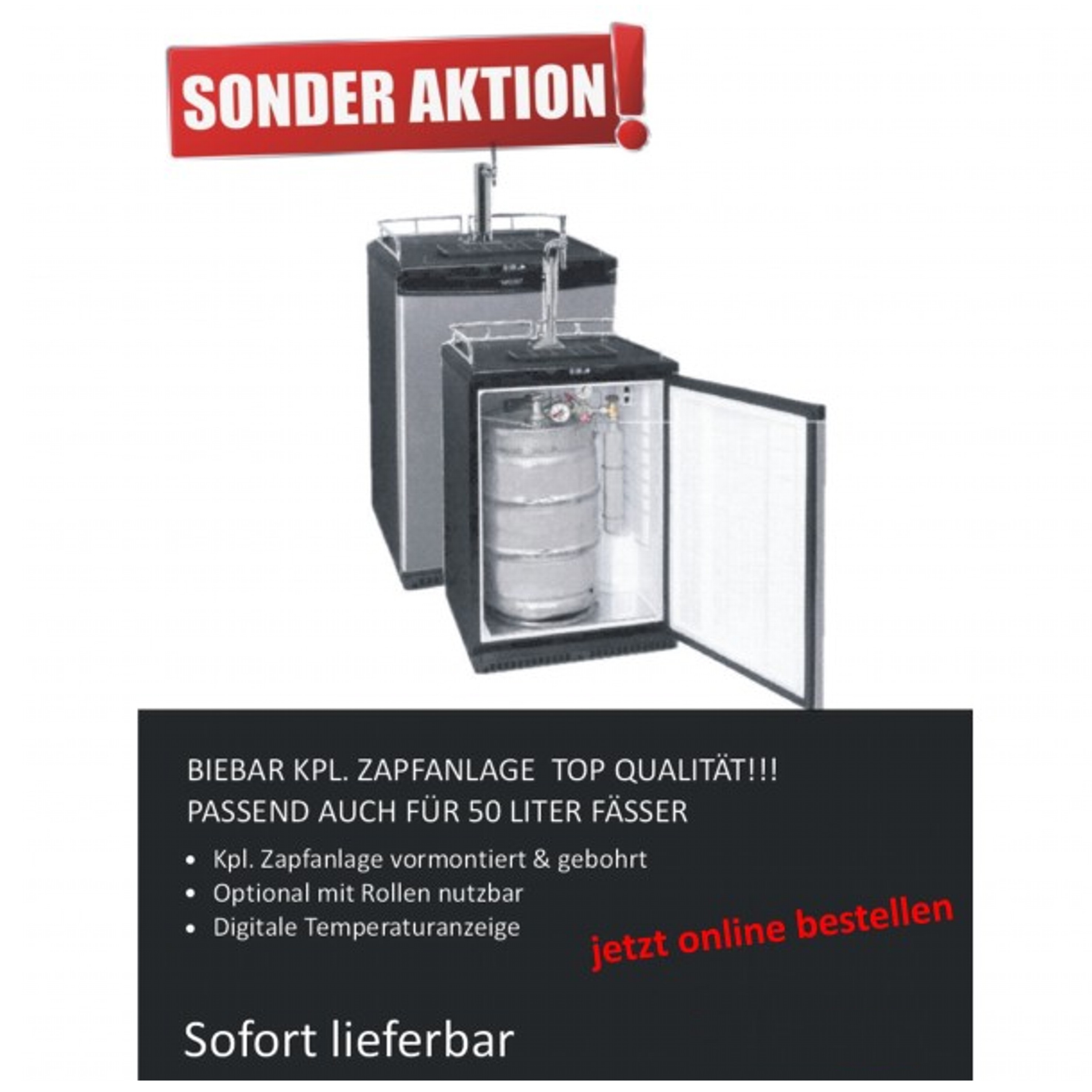 Dispensador de cerveza Bierzapfanlage Bierbar kpl. bis 50 Liter KEG-SA03M-Bierzapfanlage, Bierbar, mobile Zapfanlage kpl. bis 50 Liter KEG-getraenkezapfanlagen.net