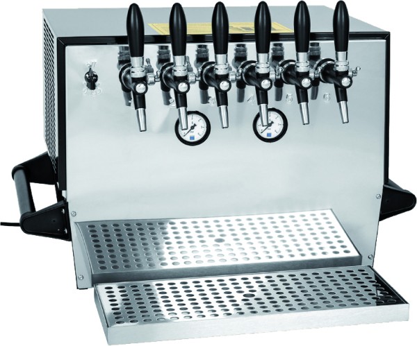 Enfriador superior de bar Enfriador de cerveza artesanal de 6 tubos, 90 litros/hora